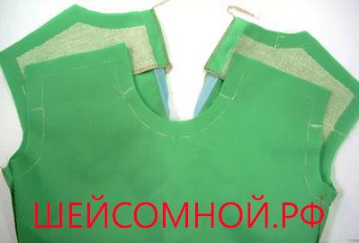 как обработать горловину и пройму одной обтачкой