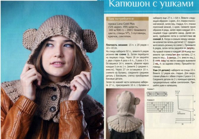 как вязать капюшон от горловины спицами ребенку